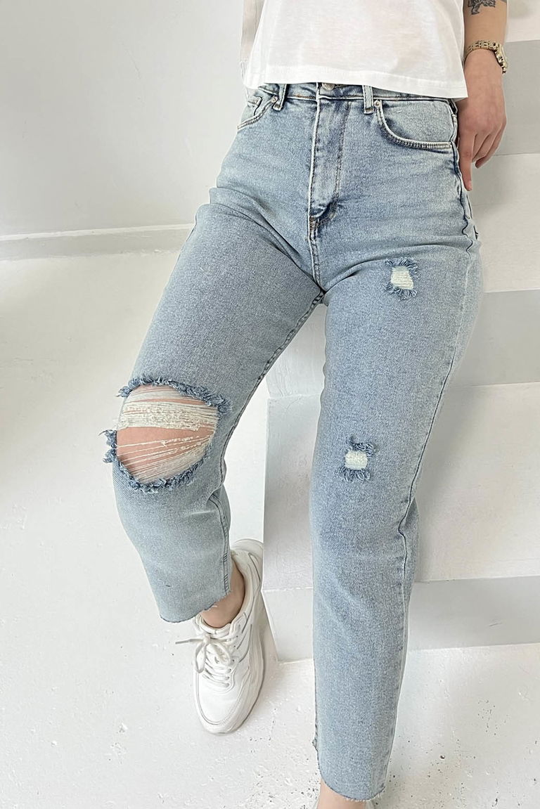 Skinny Kot Pantolon Buz Mavi - 26830 - TOFİSA