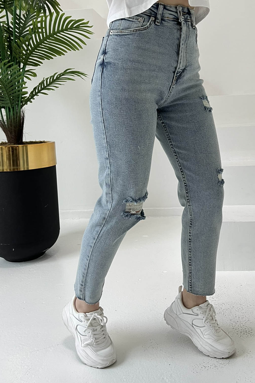 Skinny Kot Pantolon Buz Mavi - 26830 - 4