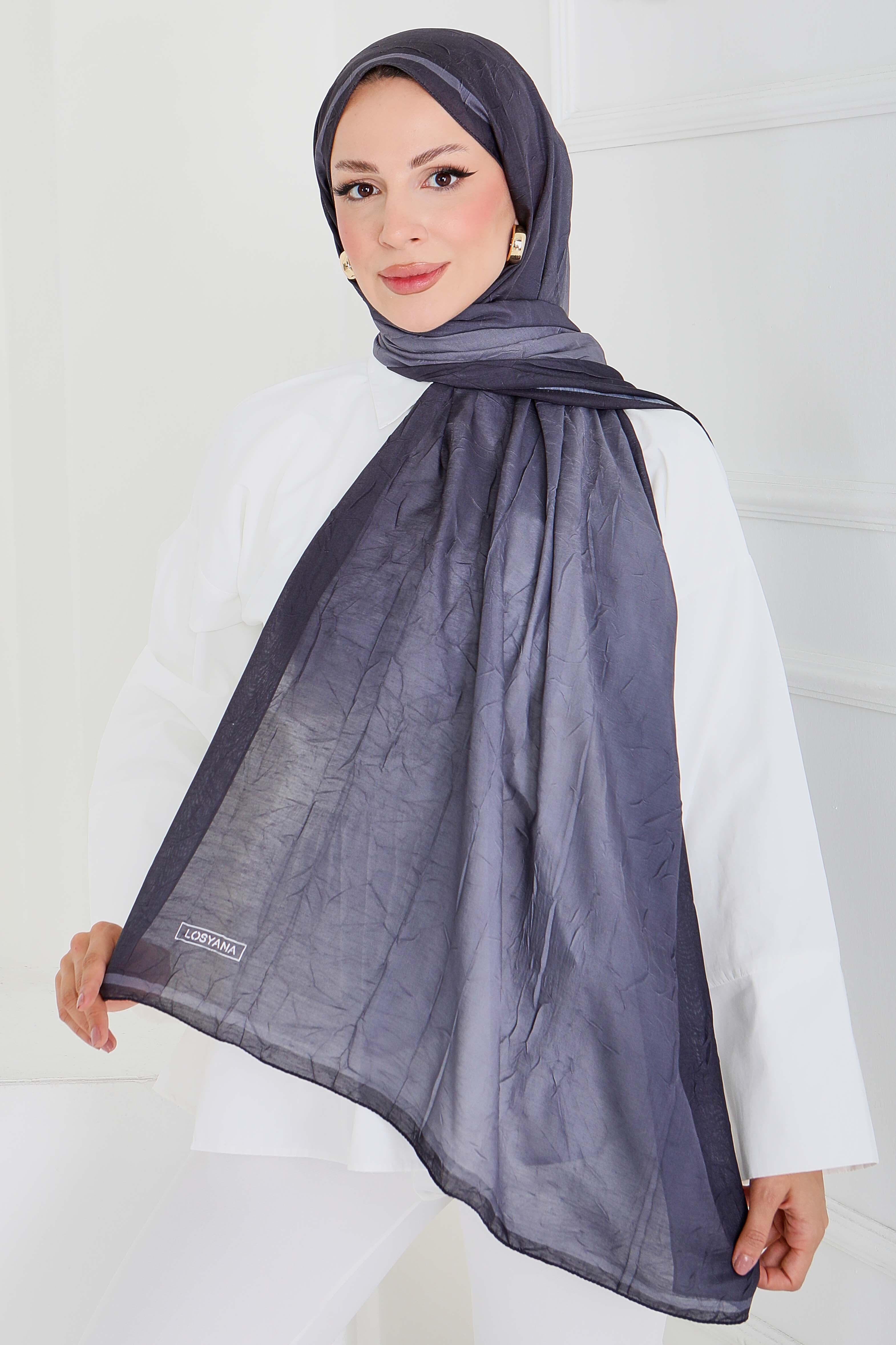 Soft Degrade Bambu Crash Şal - 27915-ANTRASIT - 1