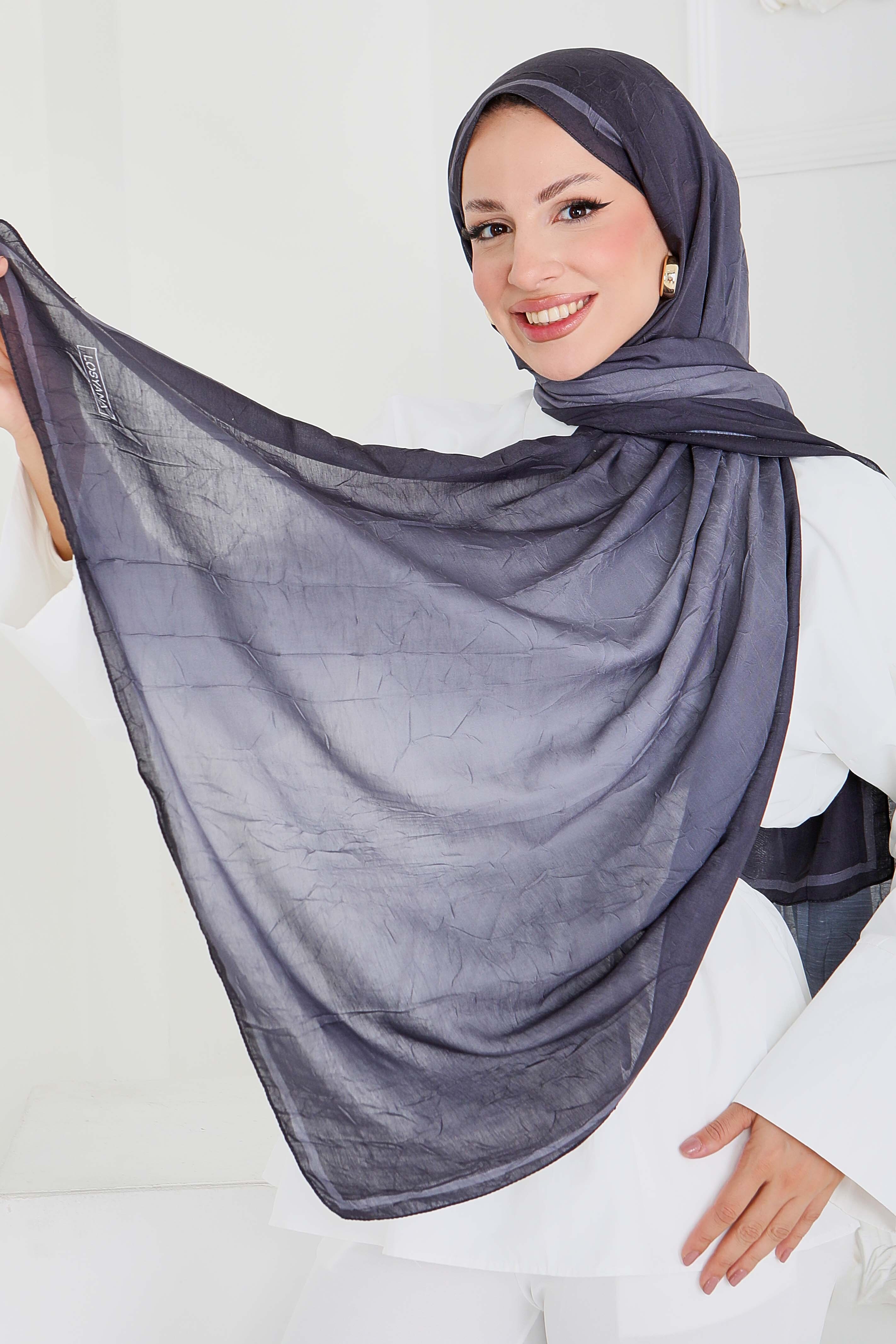 Soft Degrade Bambu Crash Şal - 27915-ANTRASIT - 2