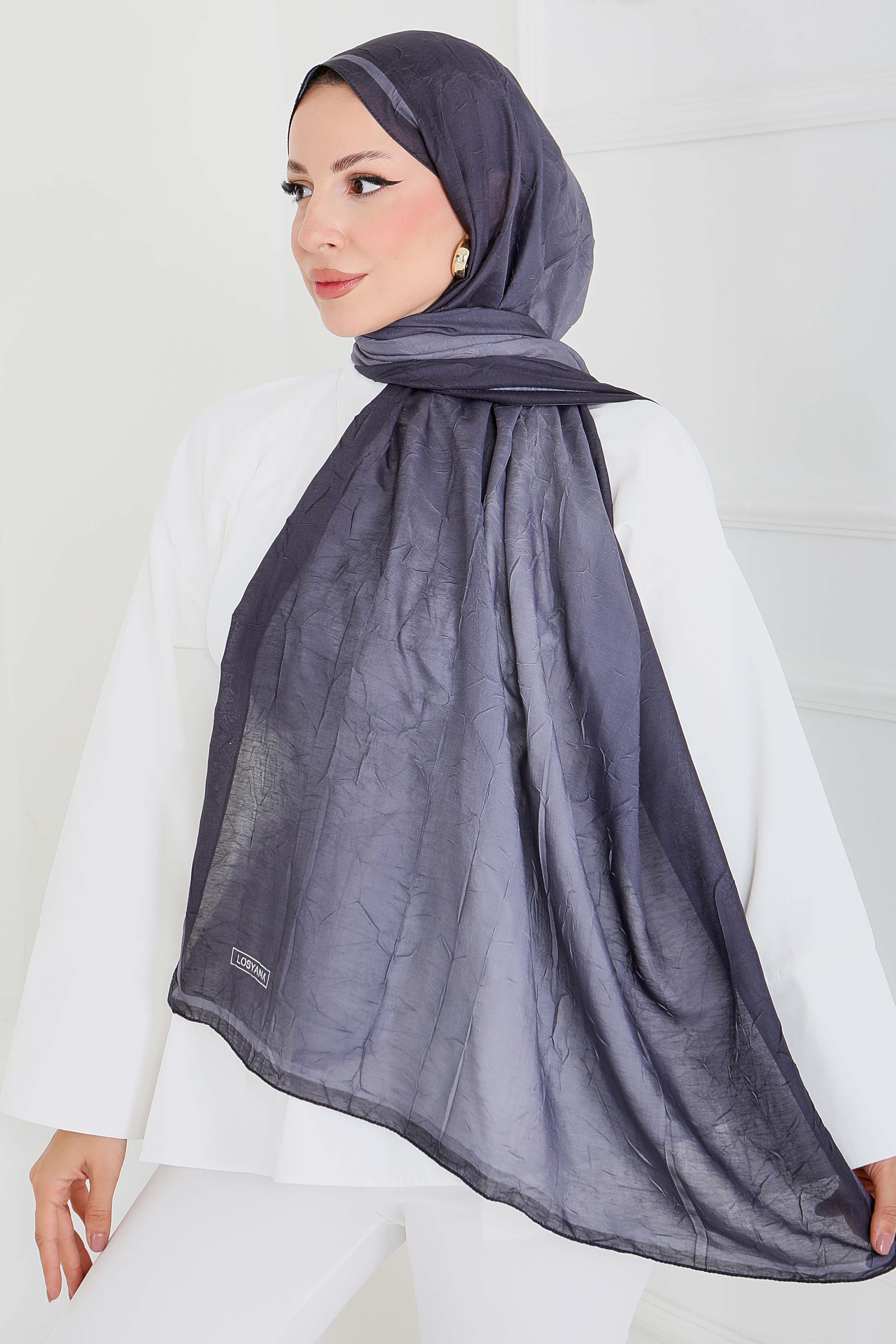 Soft Degrade Bambu Crash Şal - 27915-ANTRASIT - 3