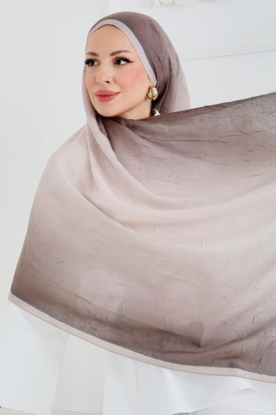 Soft Degrade Bambu Crash Şal - 27915-BEJ 