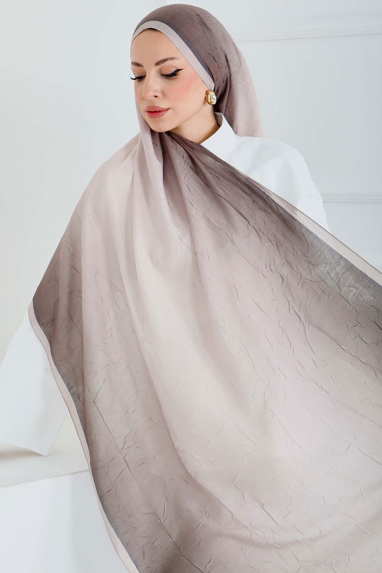 Soft Degrade Bambu Crash Şal - 27915-BEJ - TOFİSA