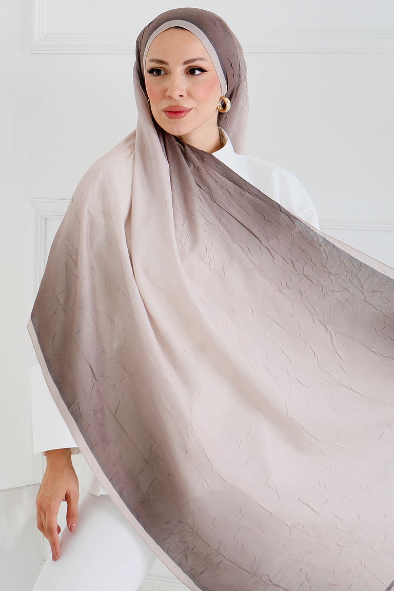 Soft Degrade Bambu Crash Şal - 27915-BEJ - TOFİSA