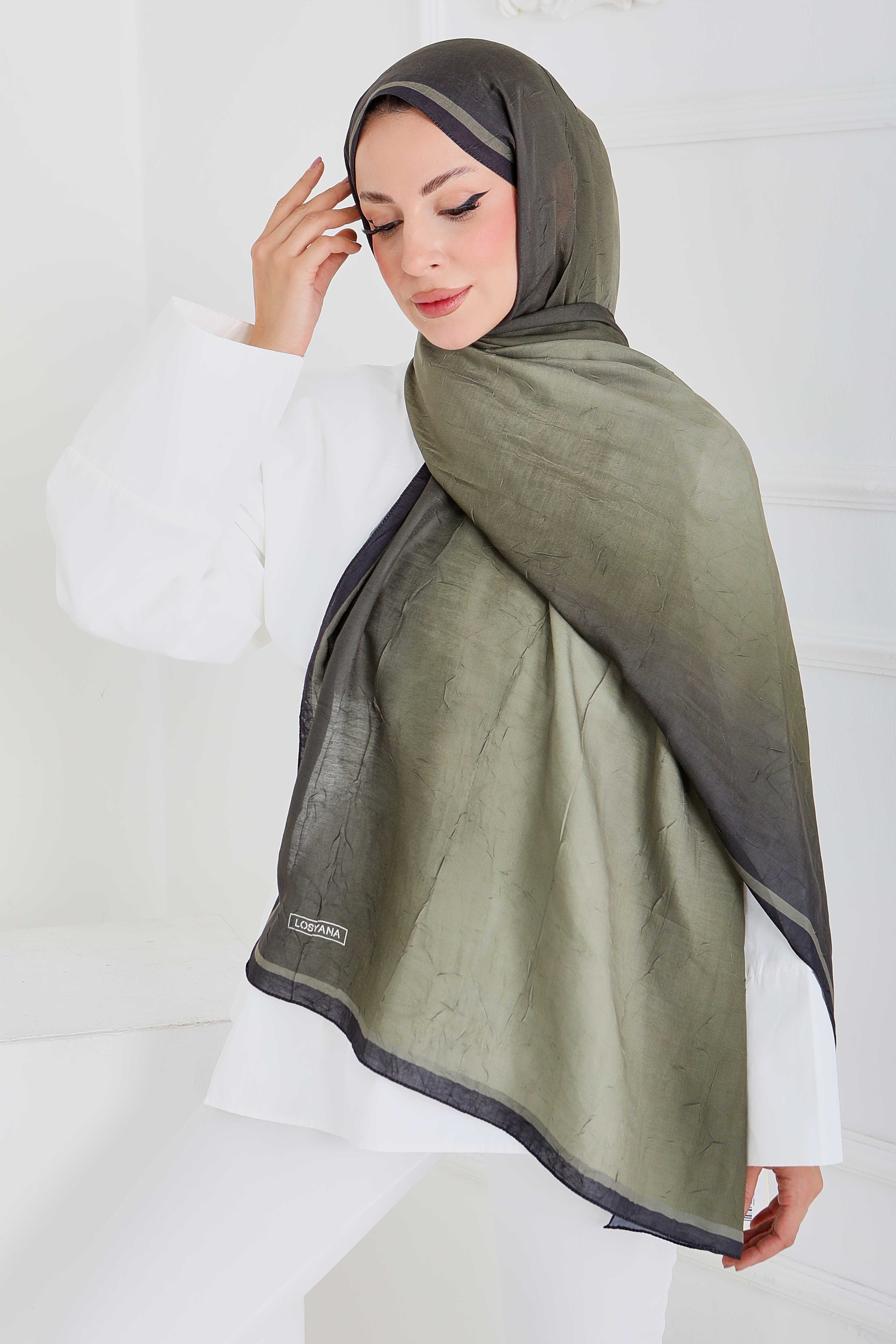 Soft Degrade Bambu Crash Şal - 27915-HAKI - 2