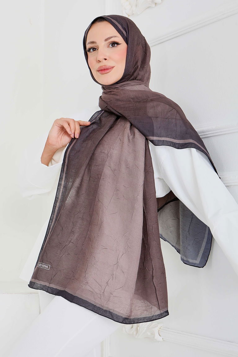 Soft Degrade Bambu Crash Şal - 27915-KAHVE - TOFİSA