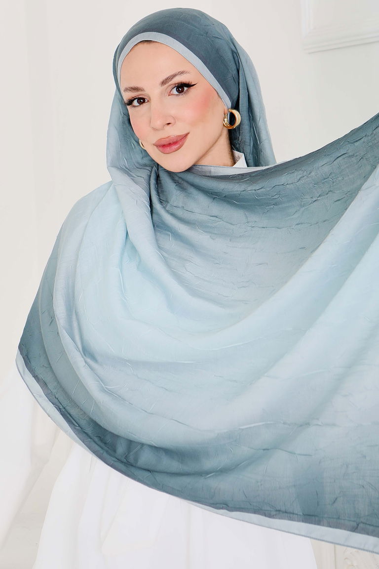 Soft Degrade Bambu Crash Şal - 27915-MINT - TOFİSA