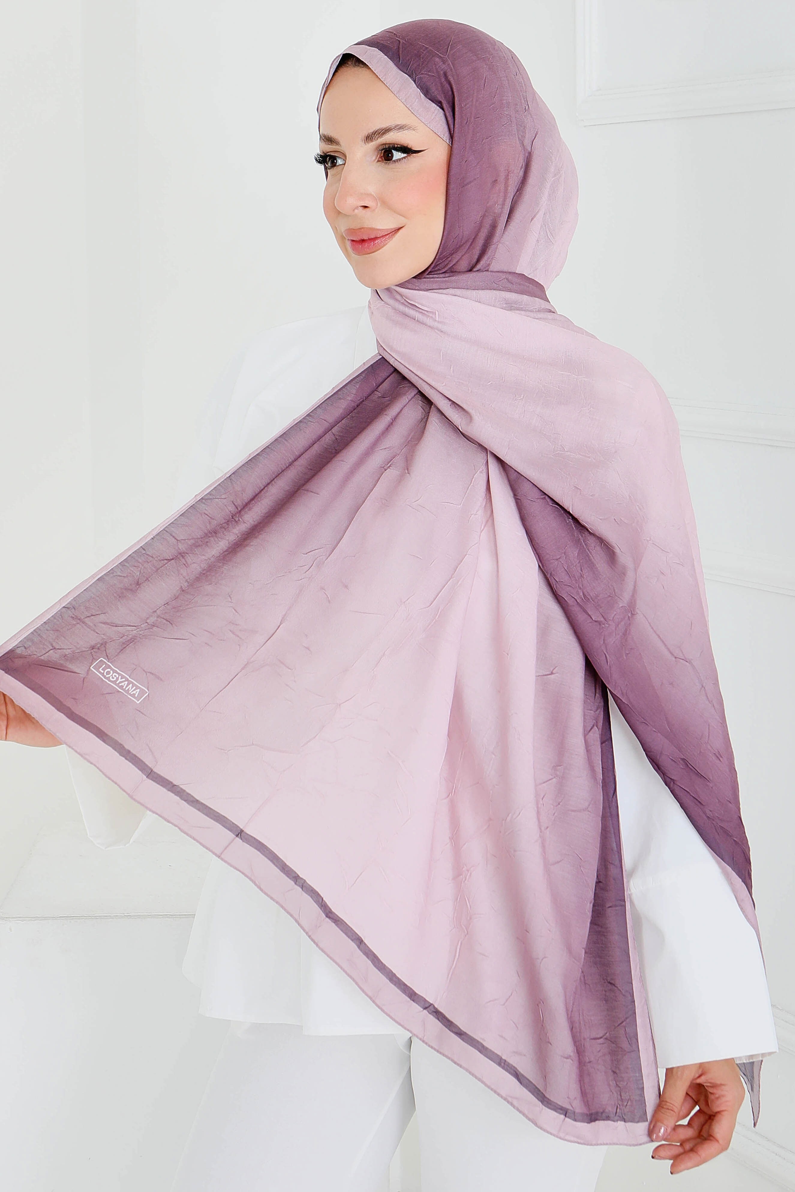 Soft Degrade Bambu Crash Şal - 27915-PUDRA - 1