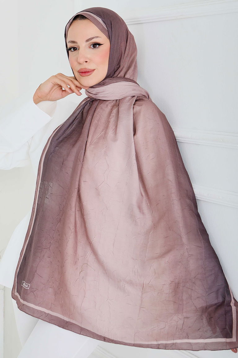 Soft Degrade Bambu Crash Şal - 27915-VIZON - TOFİSA