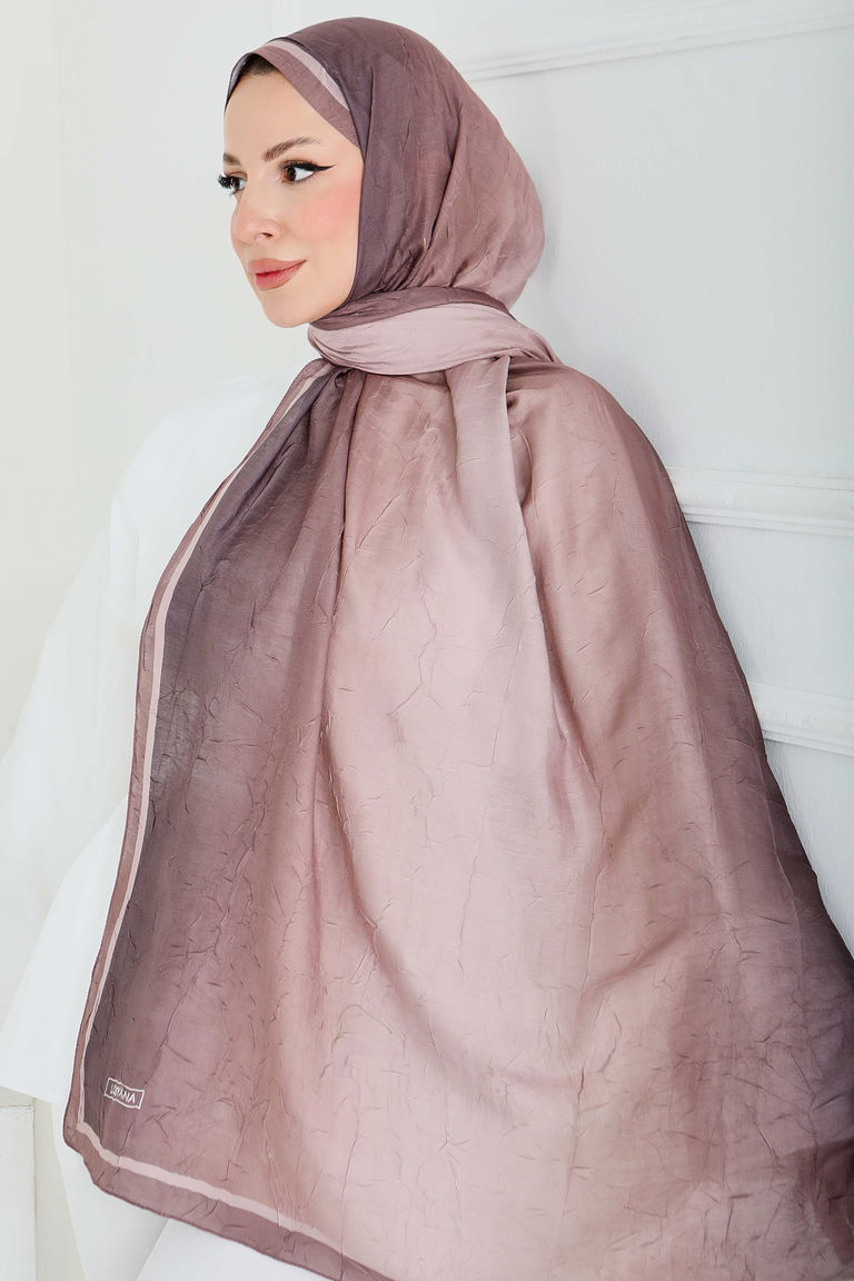 Soft Degrade Bambu Crash Şal - 27915-VIZON - TOFİSA