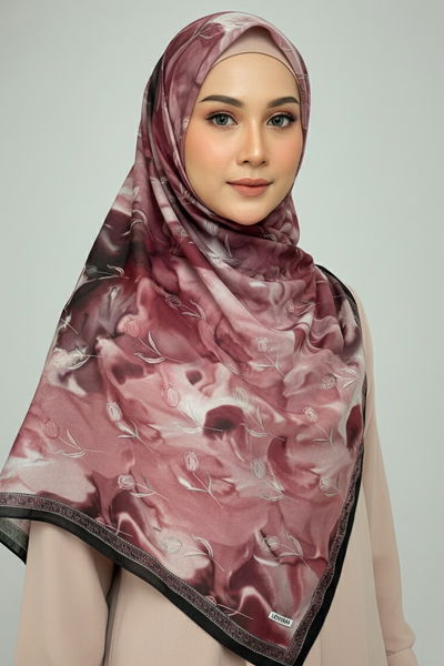 Soft Mist Serisi Pamuk Şal - 27985-BORDO 