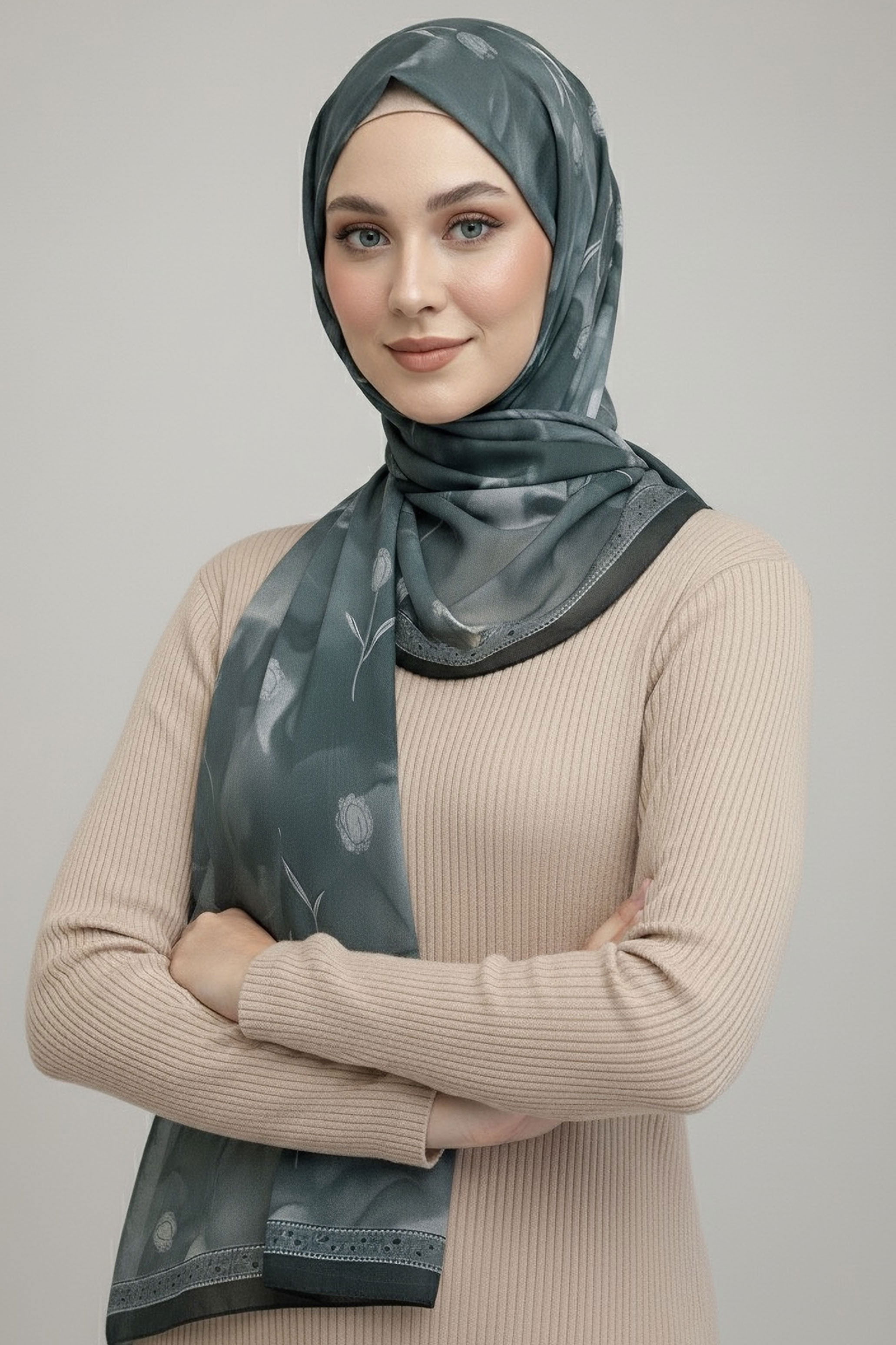 Soft Mist Serisi Pamuk Şal - 27985-FUME - 2