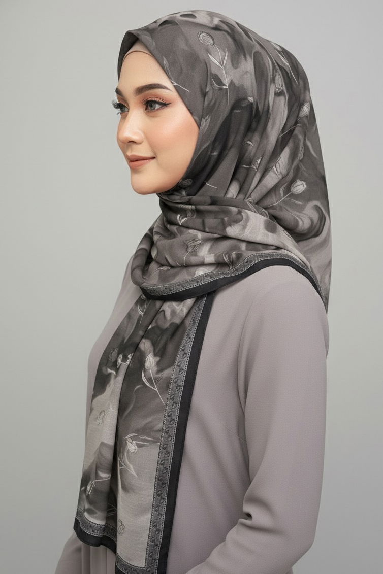 Soft Mist Serisi Pamuk Şal - 27985-GRI - TOFİSA