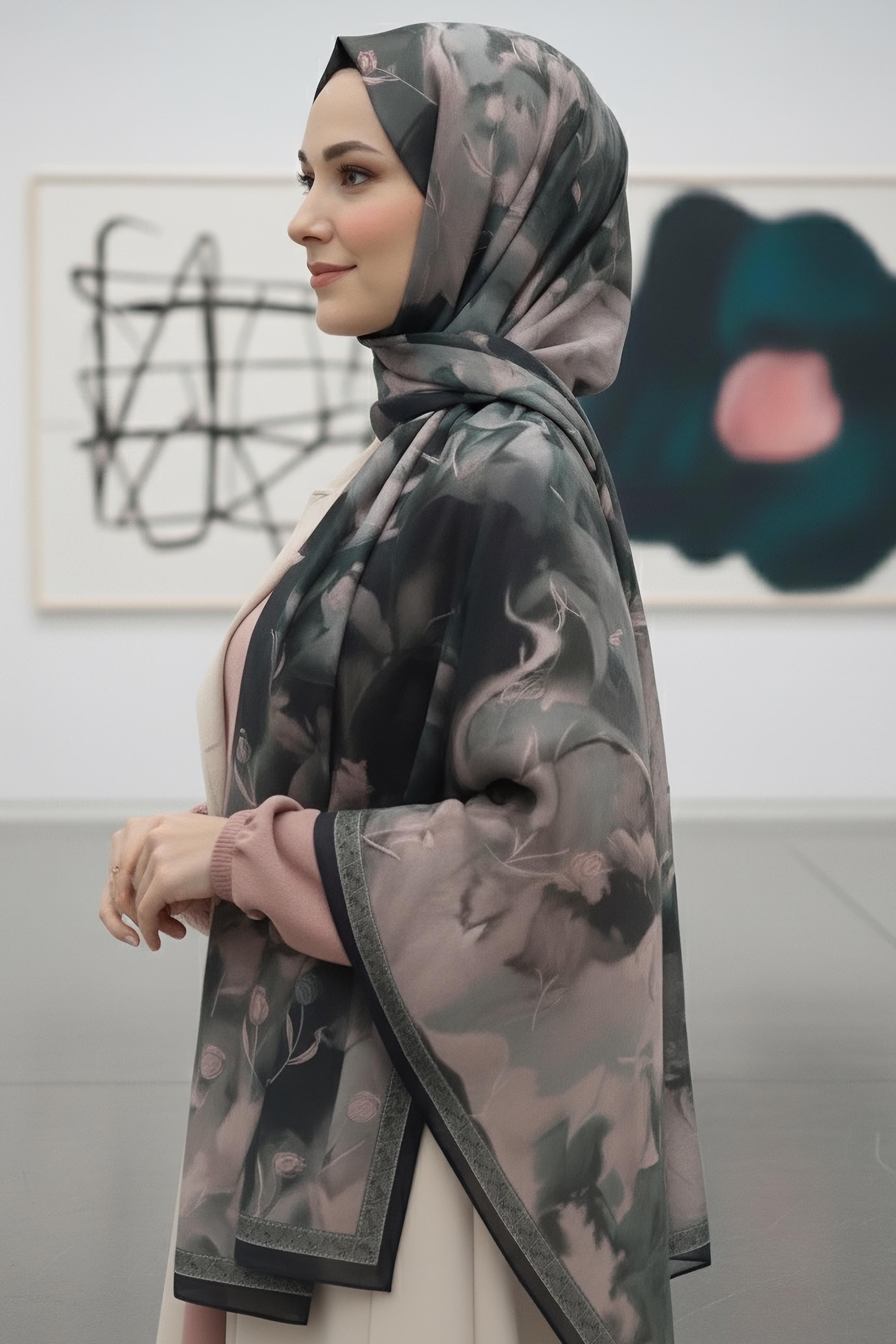 Soft Mist Serisi Pamuk Şal - 27985-GUL - 2