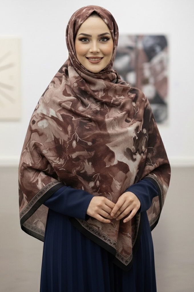 Soft Mist Serisi Pamuk Şal - 27985-SOMON - 2