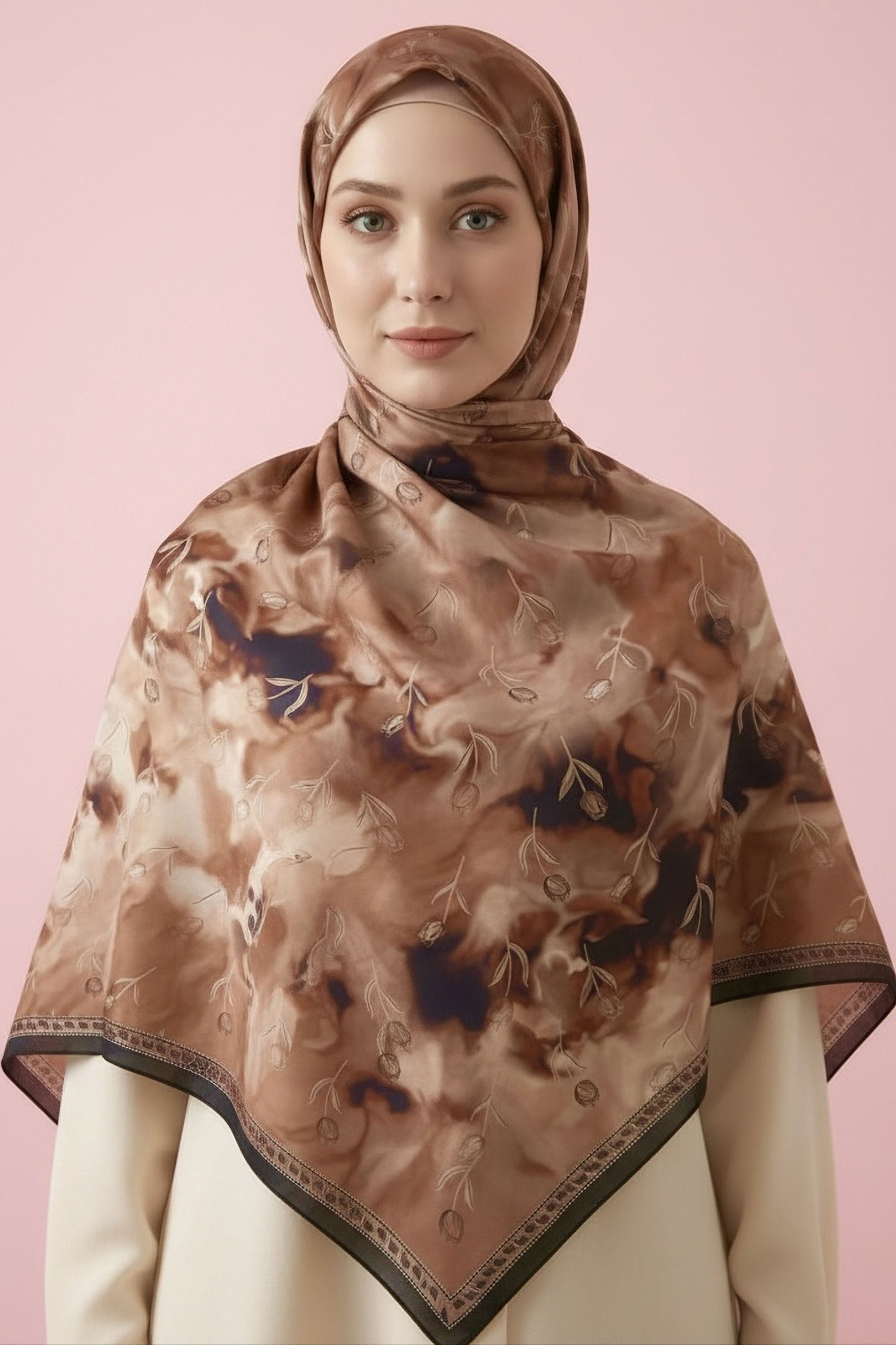 Soft Mist Serisi Pamuk Şal - 28188-TABA - 1