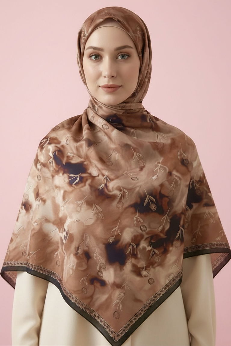 Soft Mist Serisi Pamuk Şal - 28188-TABA - TOFİSA