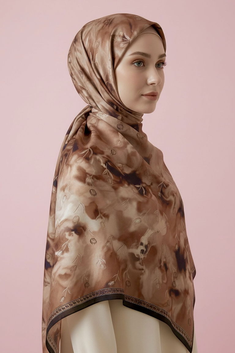 Soft Mist Serisi Pamuk Şal - 28188-TABA - TOFİSA