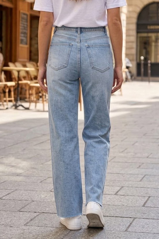 Straight Fit Kot Pantolon Buz Mavi - 3002-BUZ-MAVI - 4