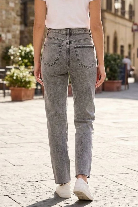 Straight Fit Kot Pantolon Gri - 3002-GRI - 4