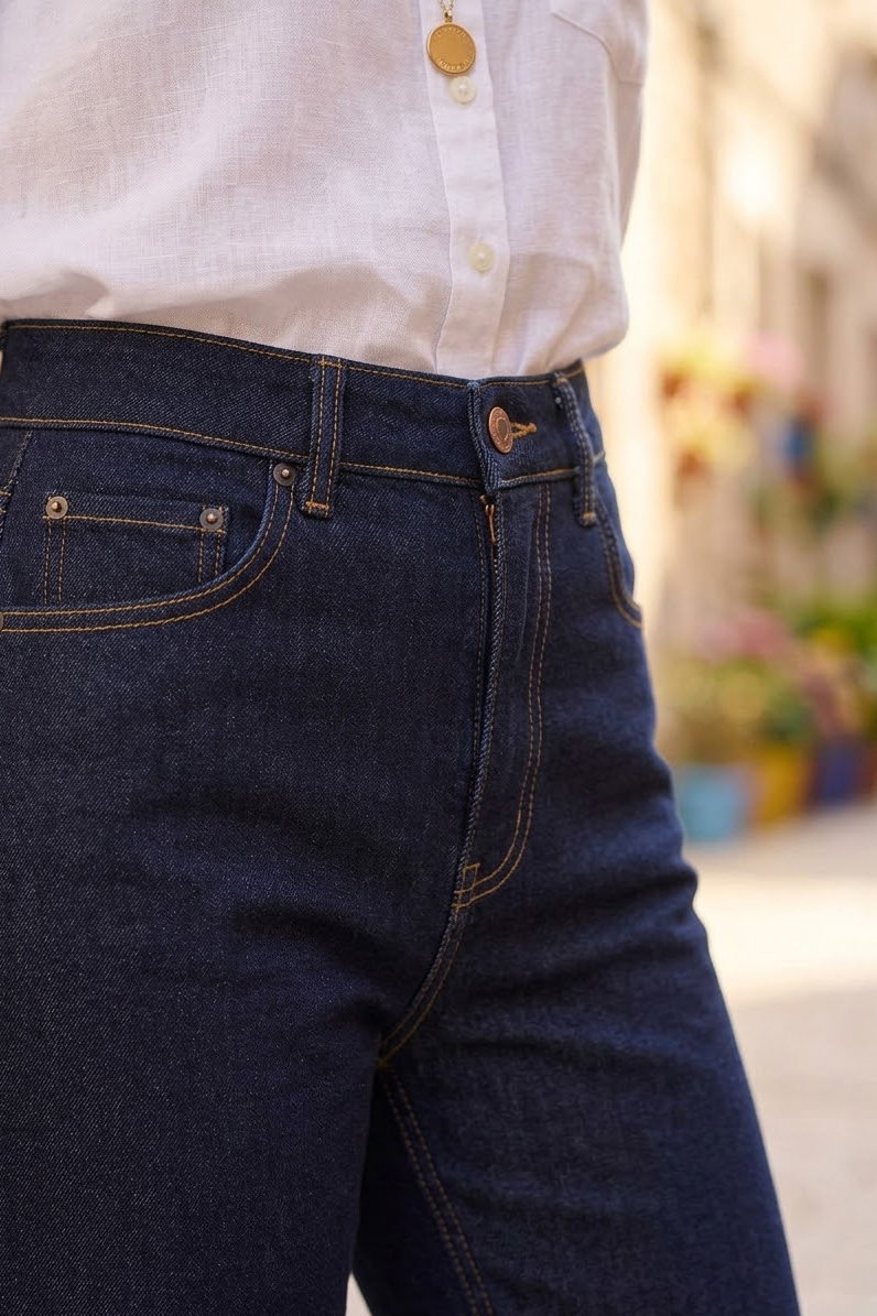 Straight Fit Kot Pantolon Lacivert - 3002-LACIVERT - 3