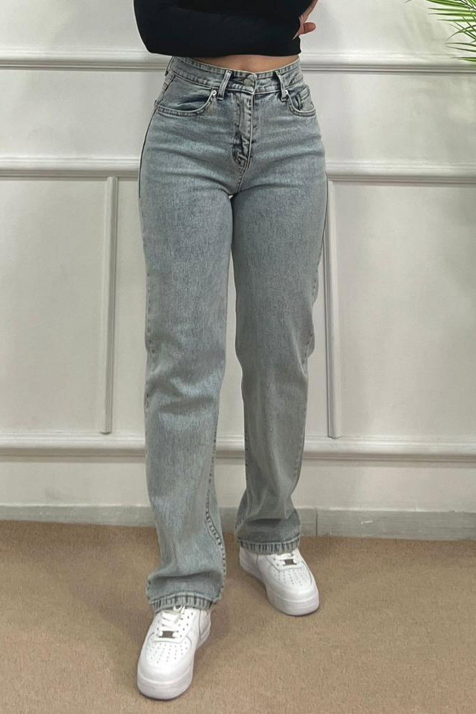 Straiht Fit Kot Pantolon - 28374-BUZ-MAVI - 3