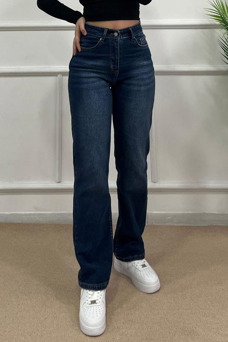 Straiht Fit Kot Pantolon - 28374-KOYU-MAVI - 3