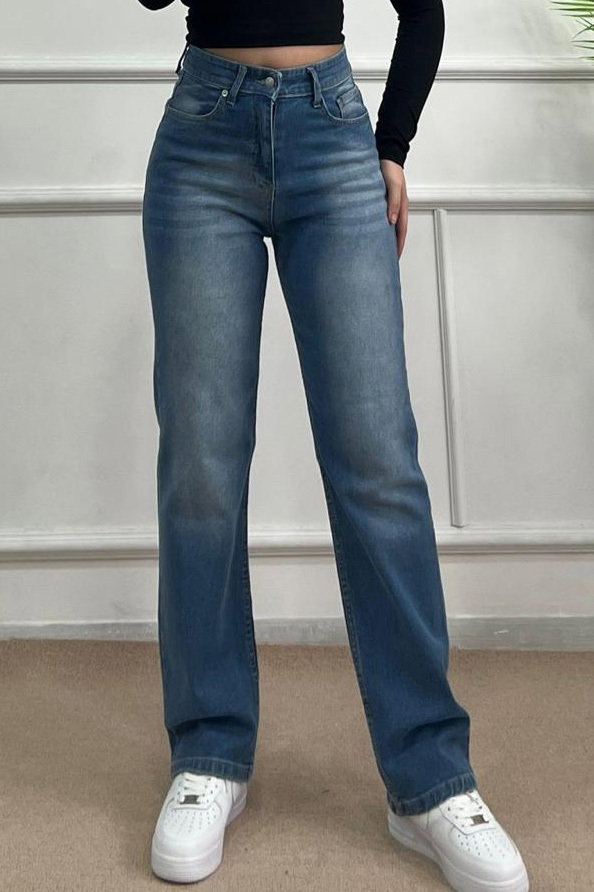 Straiht Fit Kot Pantolon - 28374-MAVI - 1