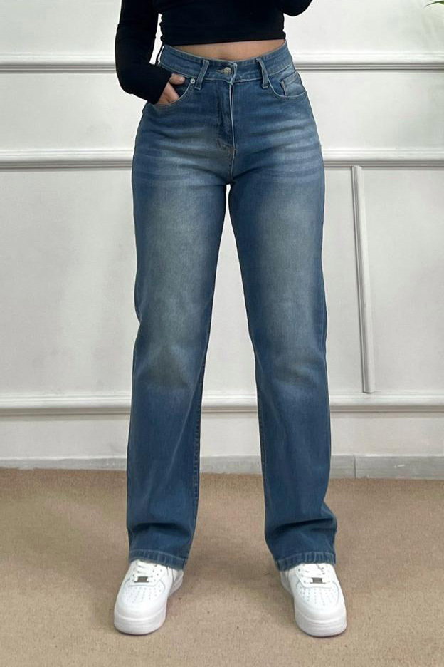 Straiht Fit Kot Pantolon - 28374-MAVI - 3