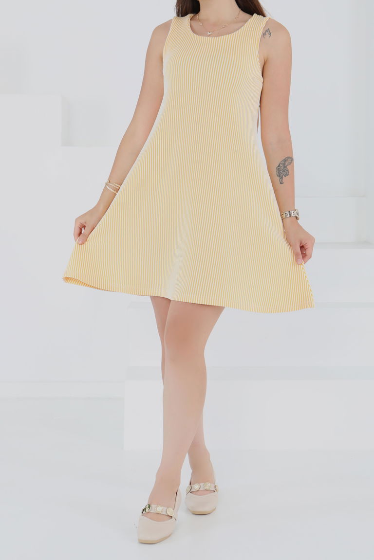 Su Yolu Fermuarlı Elbise - 27502 - TOFİSA