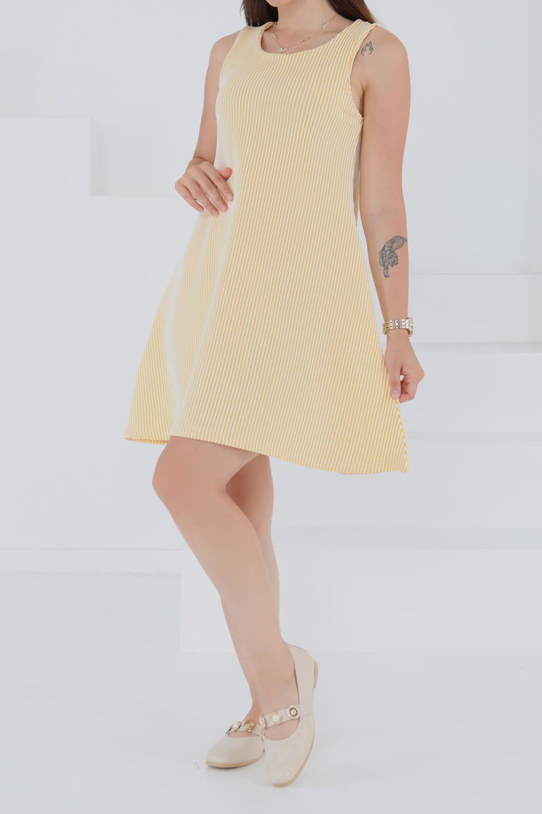 Su Yolu Fermuarlı Elbise - 27502 - TOFİSA