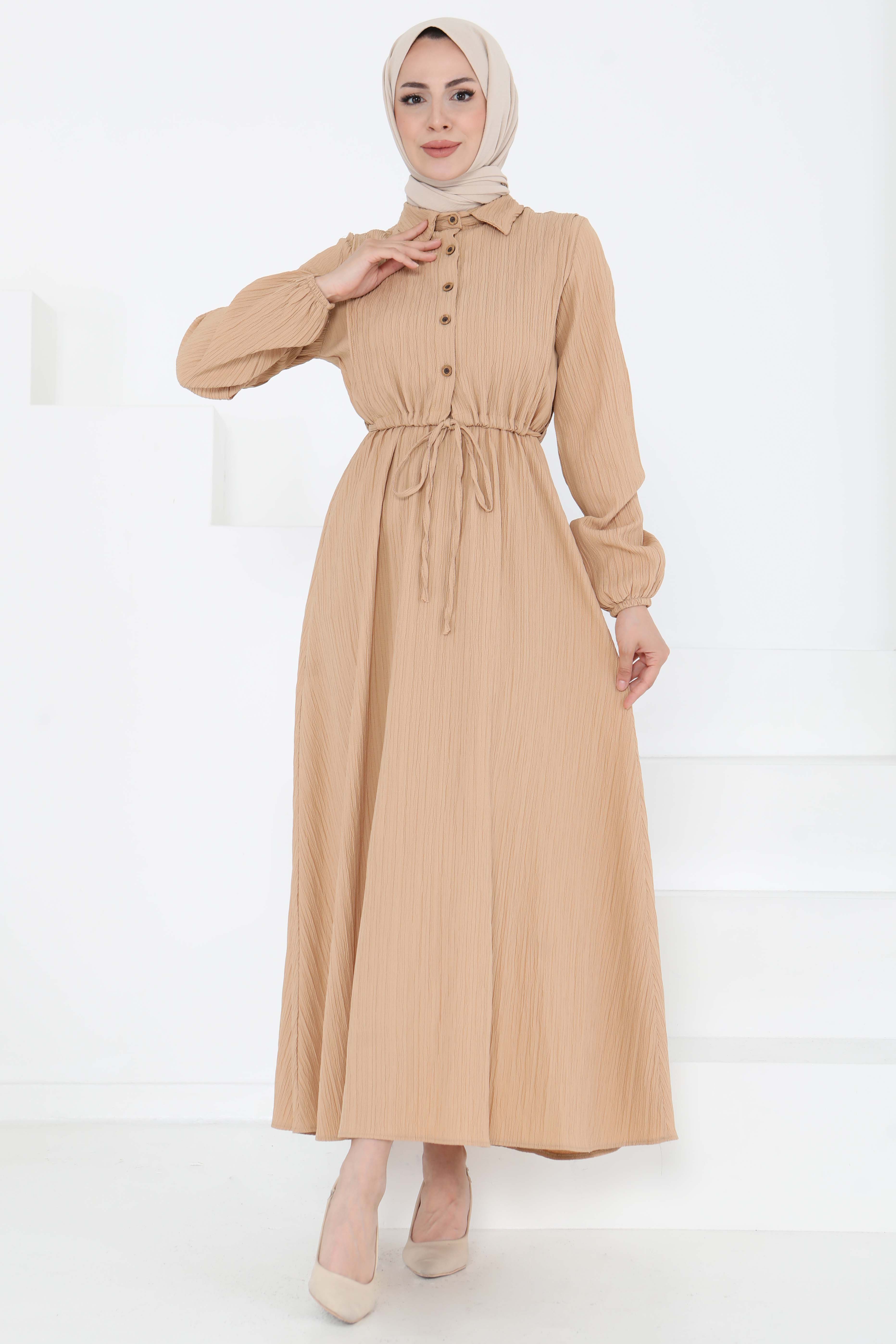 Süveterli Elbise Takım Vizon - 27192 - 1