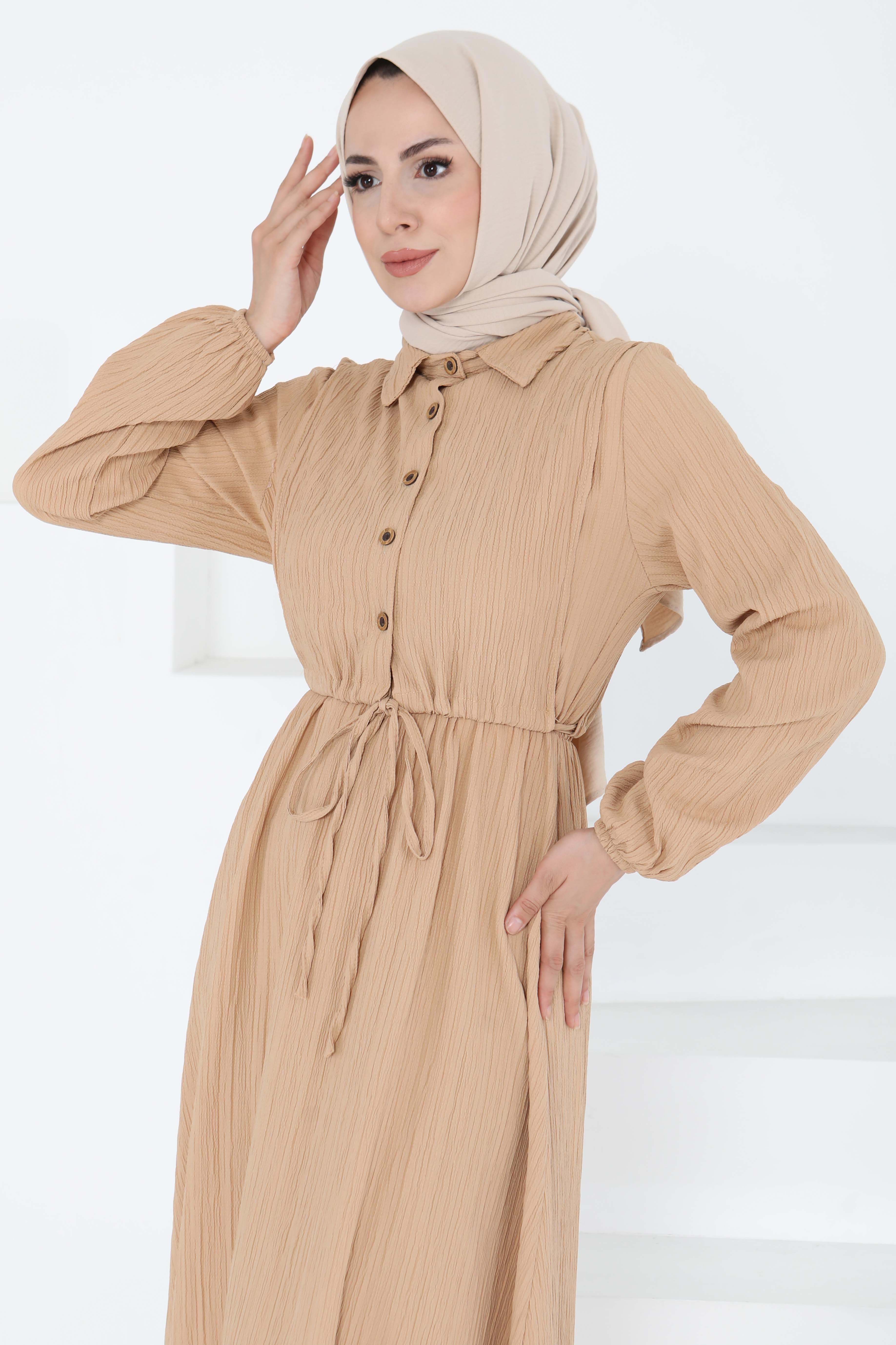 Süveterli Elbise Takım Vizon - 27192 - 2