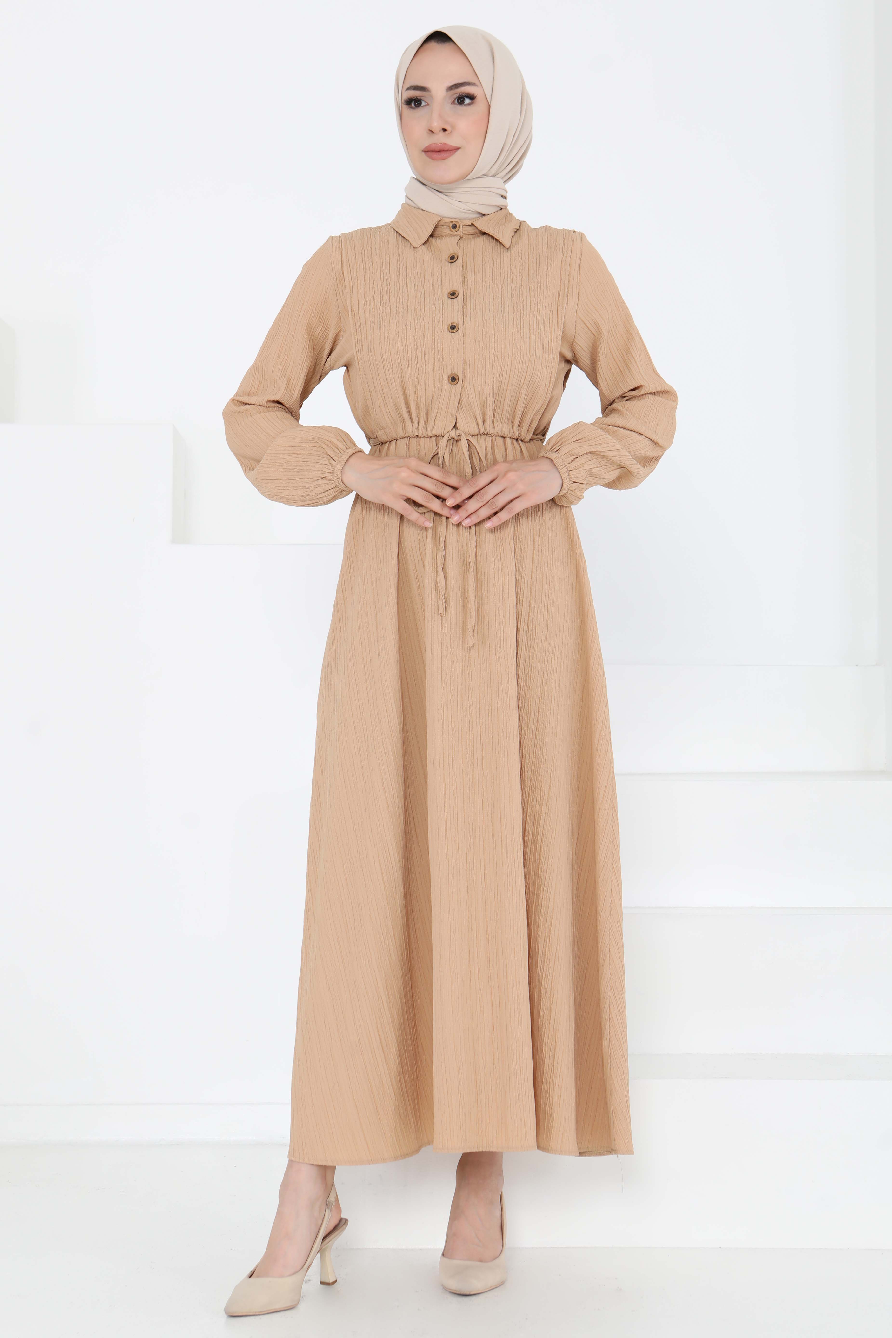 Süveterli Elbise Takım Vizon - 27192 - 3