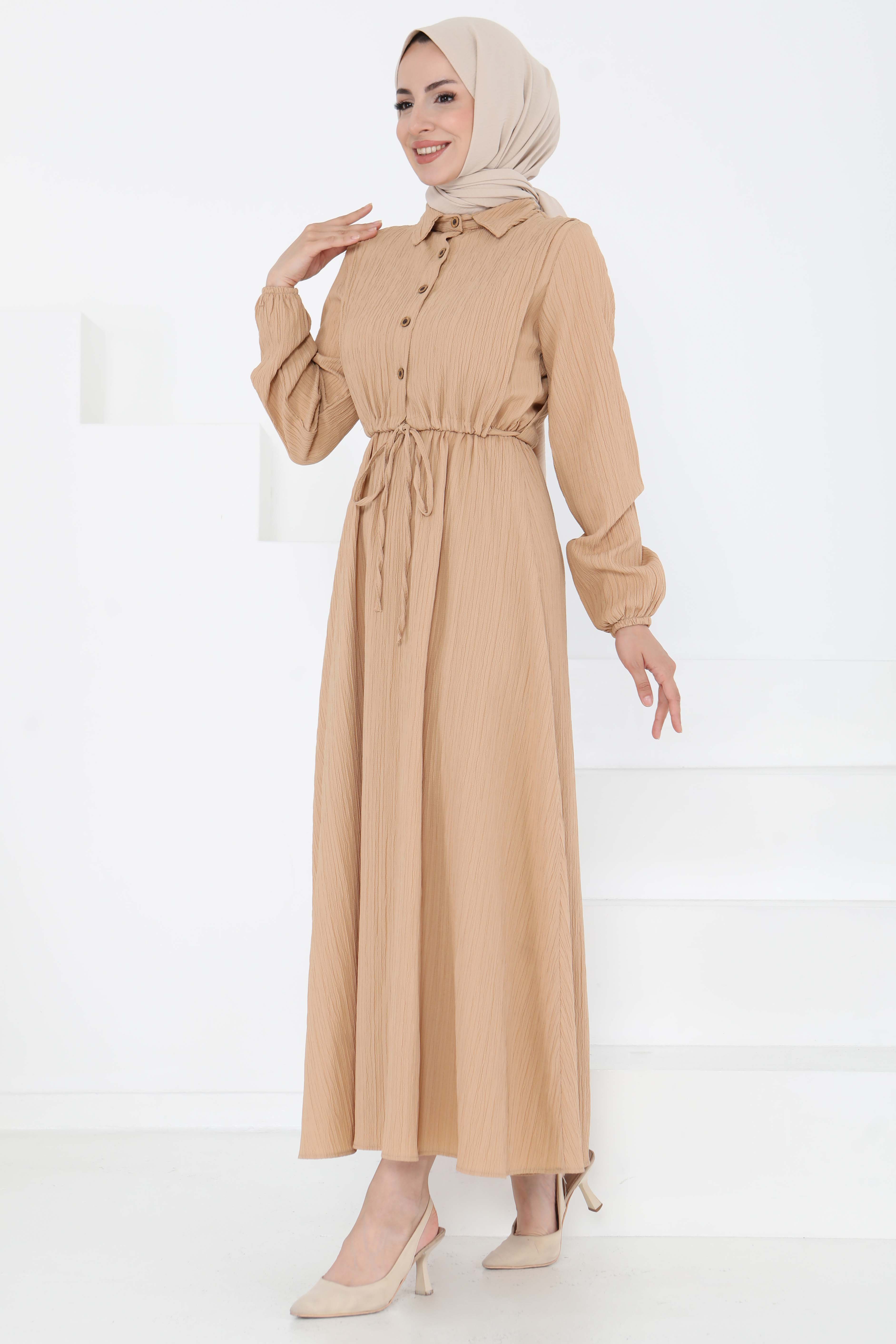 Süveterli Elbise Takım Vizon - 27192 - 4