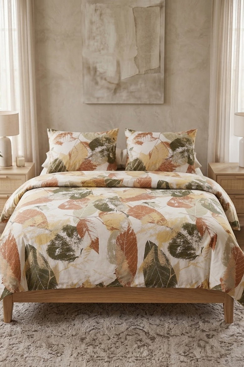 Taba Desenli Cift Kişilik Nevresim Seti - 28678-TABA - 2