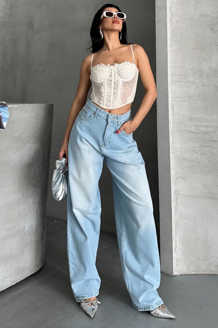 Taş Bıyık Baggy Kot Pantolon - 27270 - TOFİSA