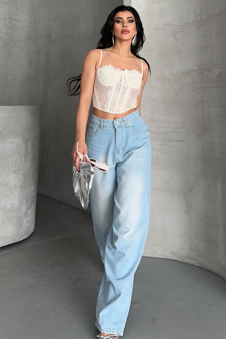 Taş Bıyık Baggy Kot Pantolon - 27270 - TOFİSA