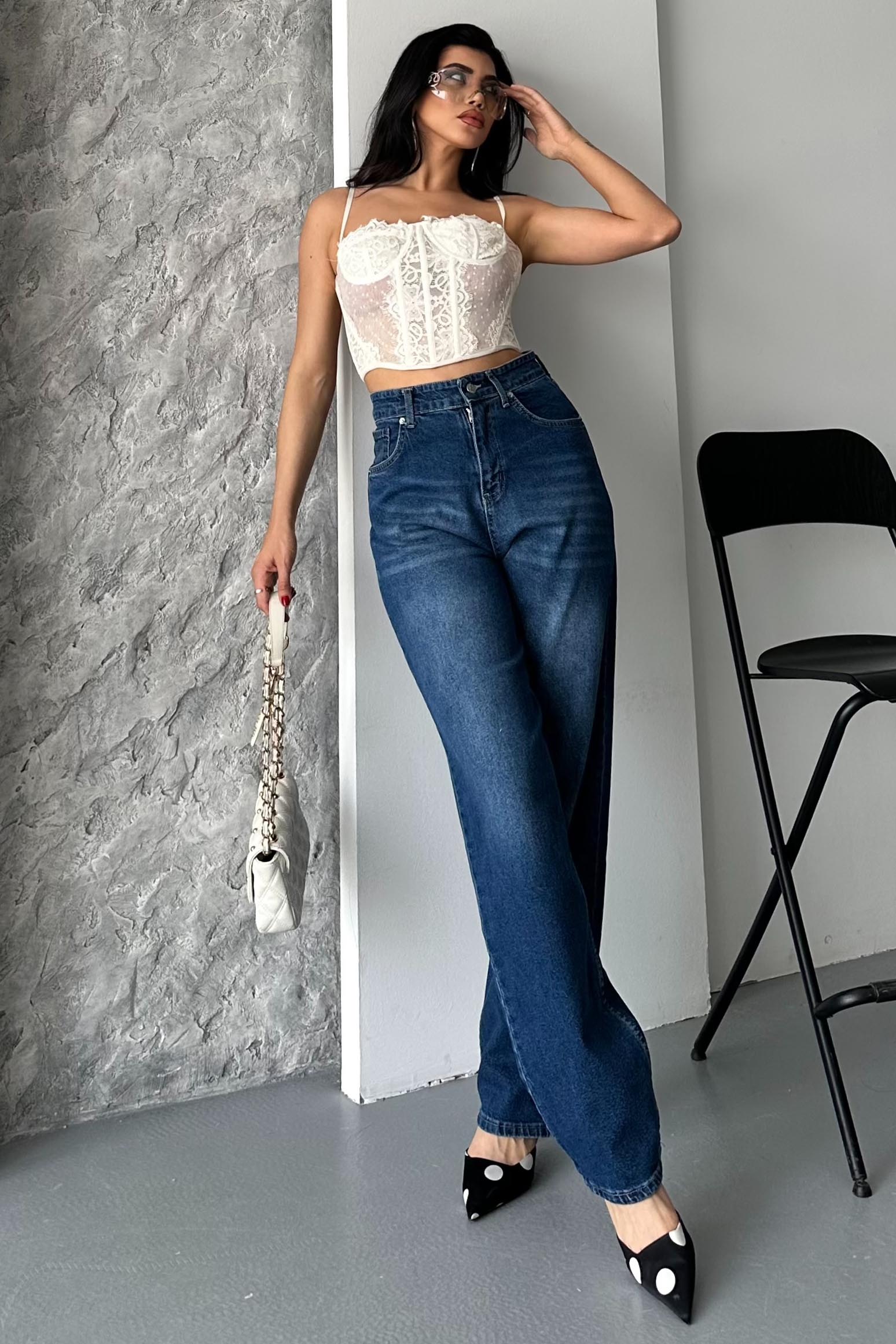 Taş Bıyık Baggy Kot Pantolon - 27270 - 3