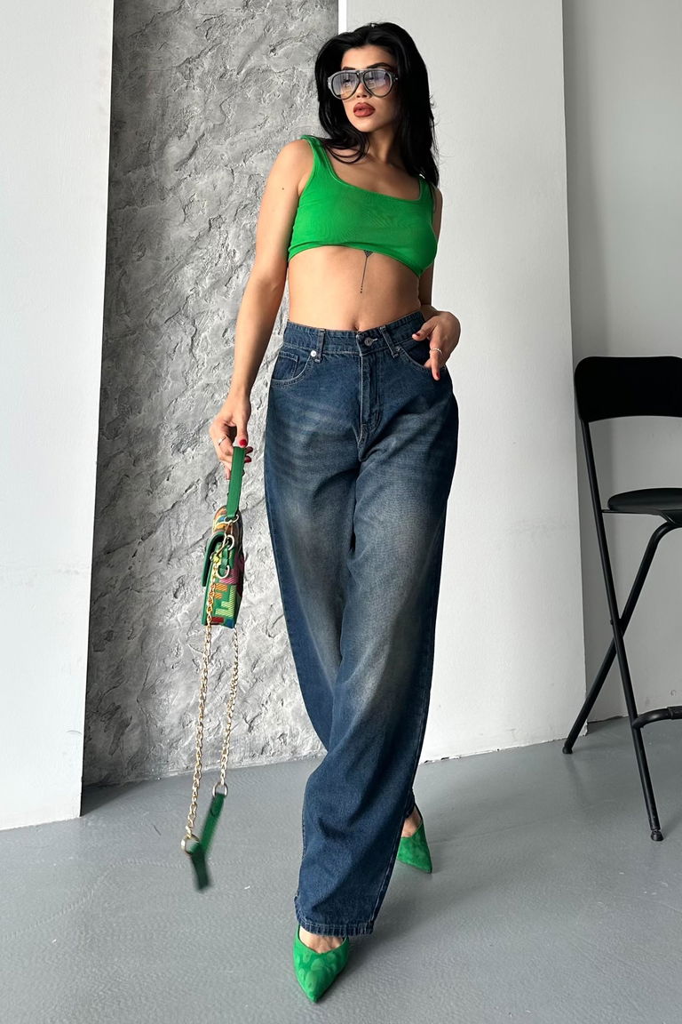 Taş Bıyık Baggy Kot Pantolon - 27270 - TOFİSA