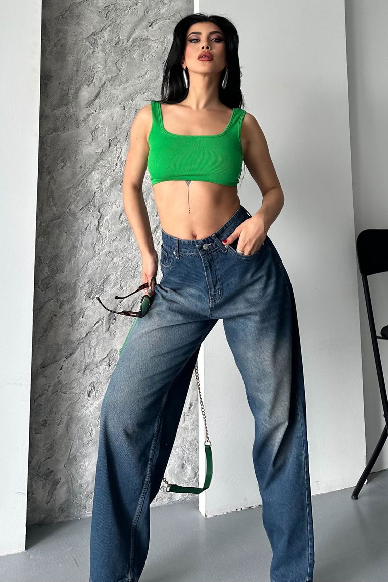 Taş Bıyık Baggy Kot Pantolon - 27270 - TOFİSA