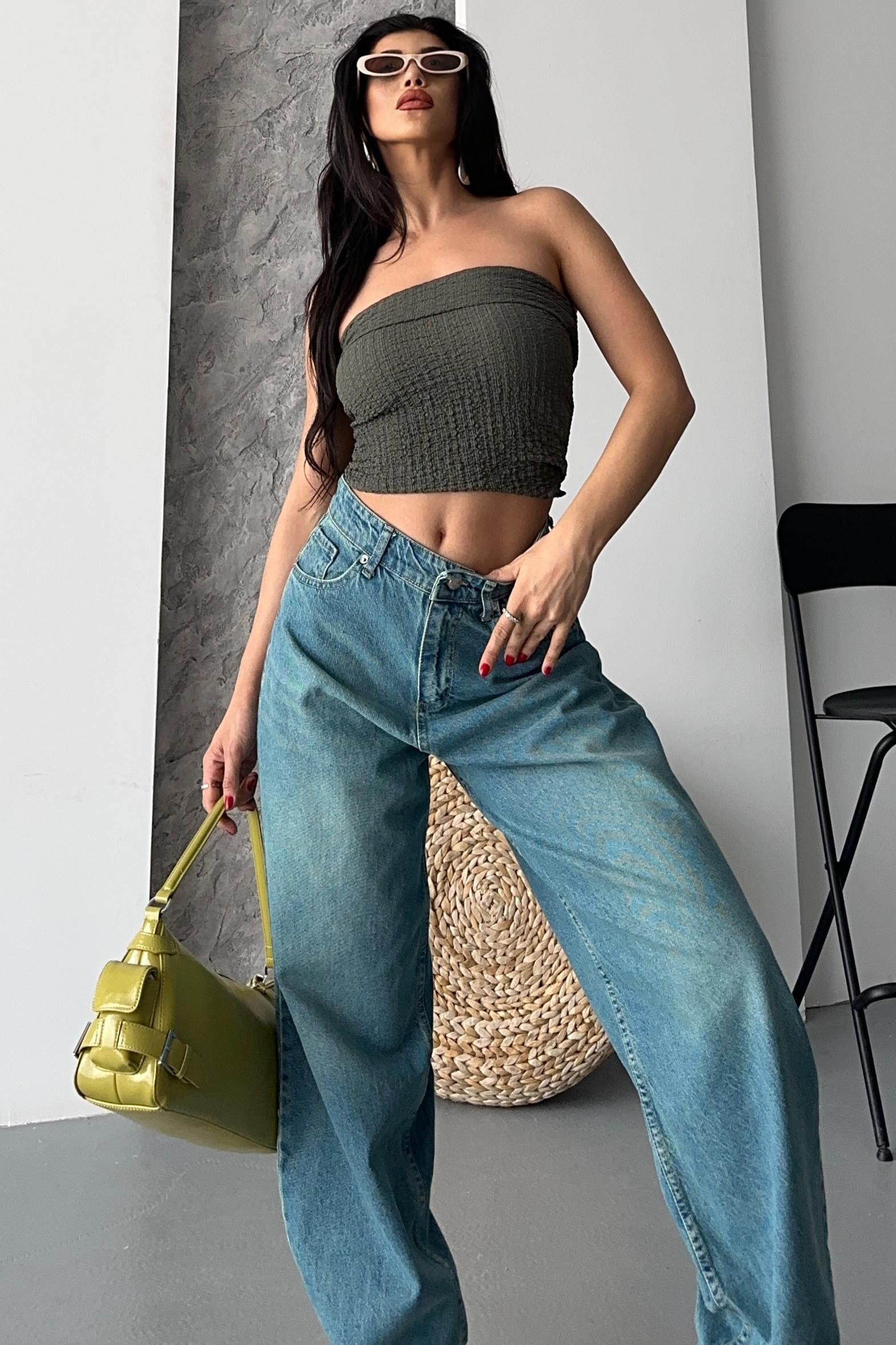 Taş Bıyık Baggy Kot Pantolon - 27270 - 4