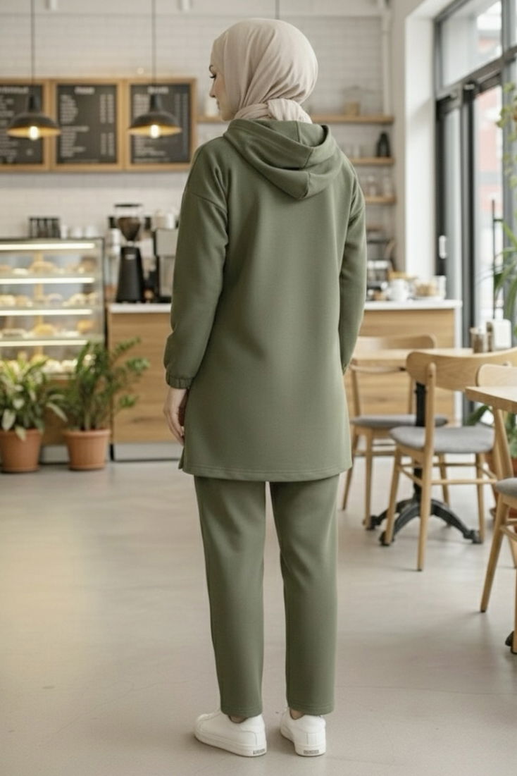 Taş Detaylı Bileği Lastikli Modal İkili Takım - 1001-HAKI - 3