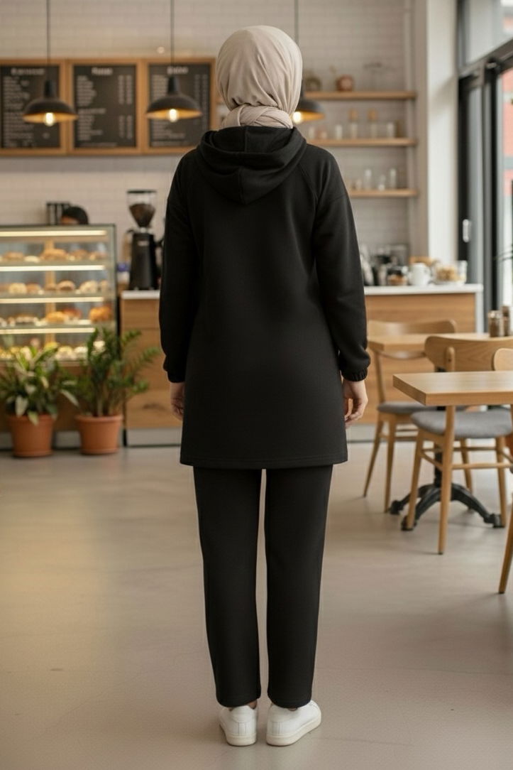 Taş Detaylı Bileği Lastikli Modal İkili Takım - 1001-SIYAH - 3