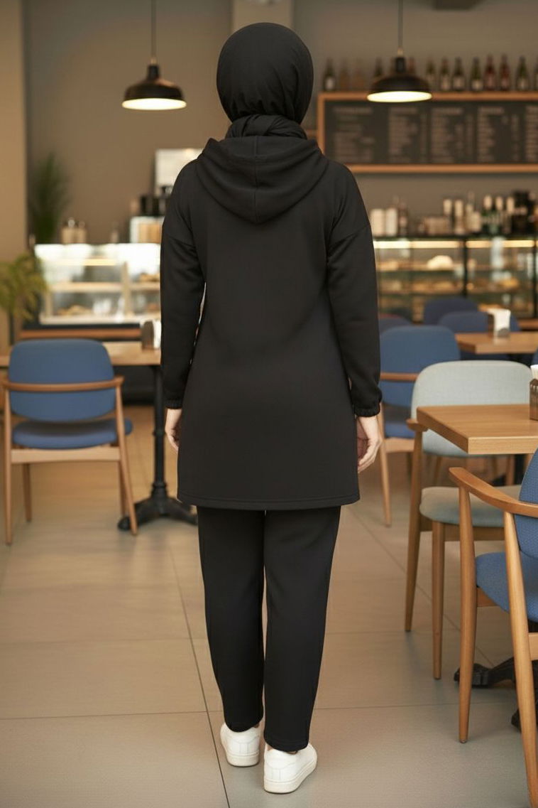 Taş Detaylı Bileği Lastikli Modal İkili Takım - 1001-SIYAH - 3