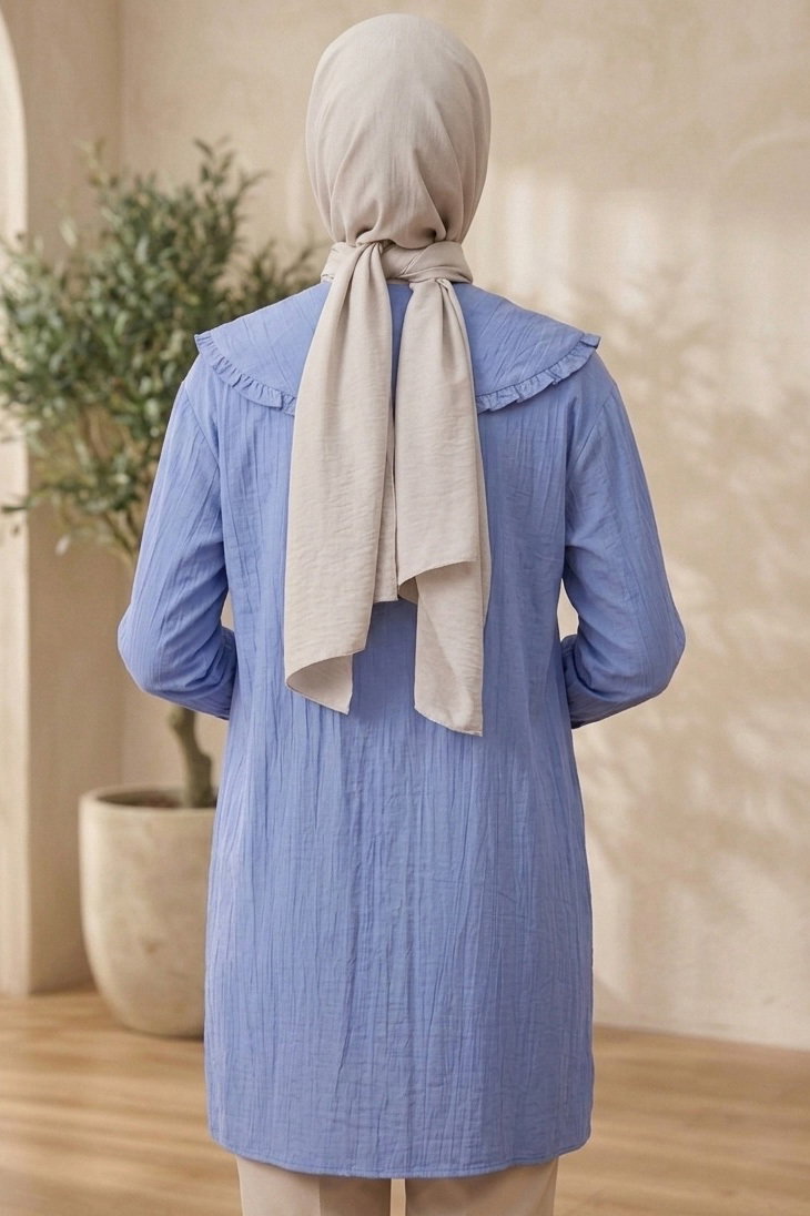 Taş Detaylı Çilek Tunik Bebe Mavi - 1326-BEBE-MAVI - 4