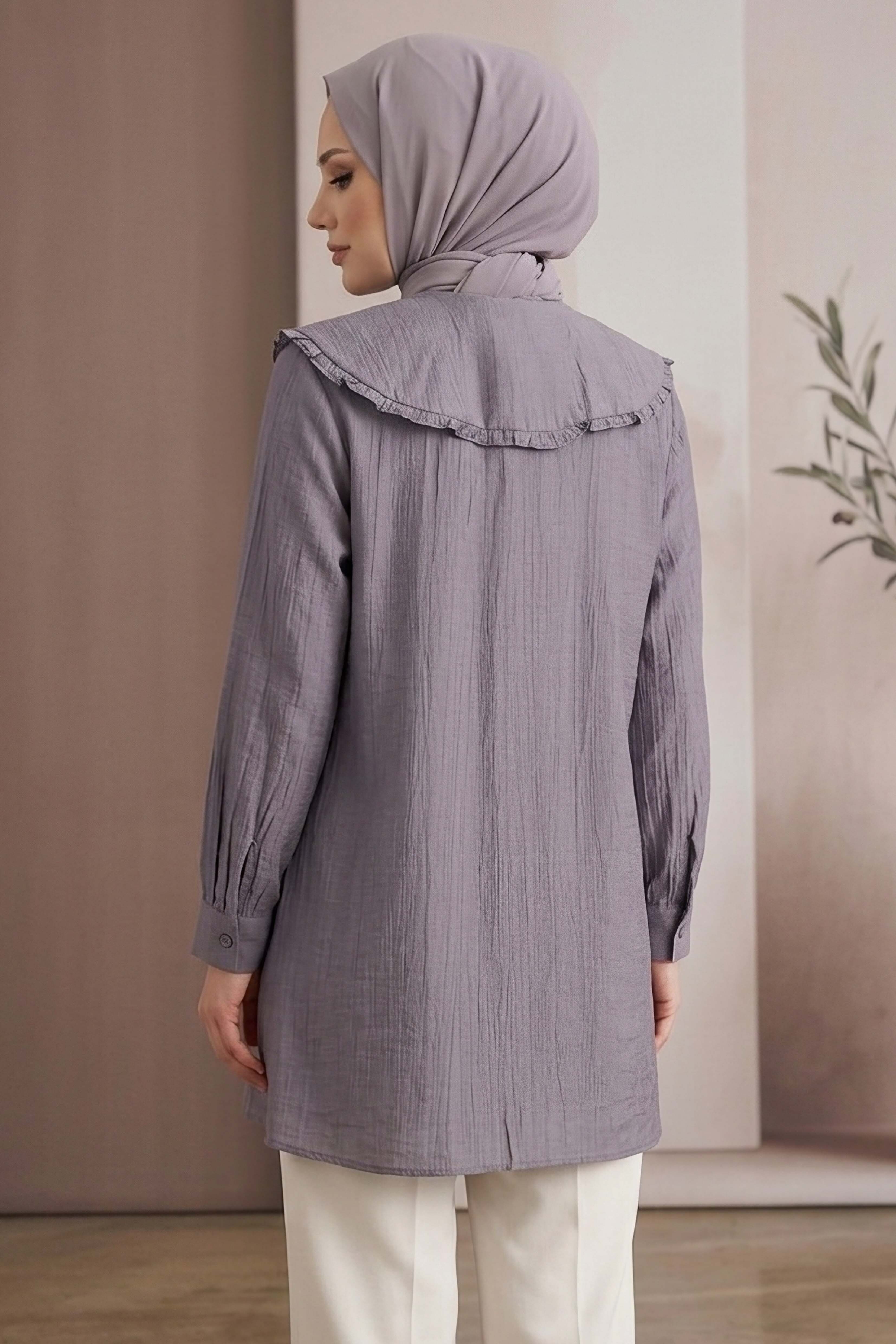 Taş Detaylı Çilek Tunik Füme - 1326-FUME - 3