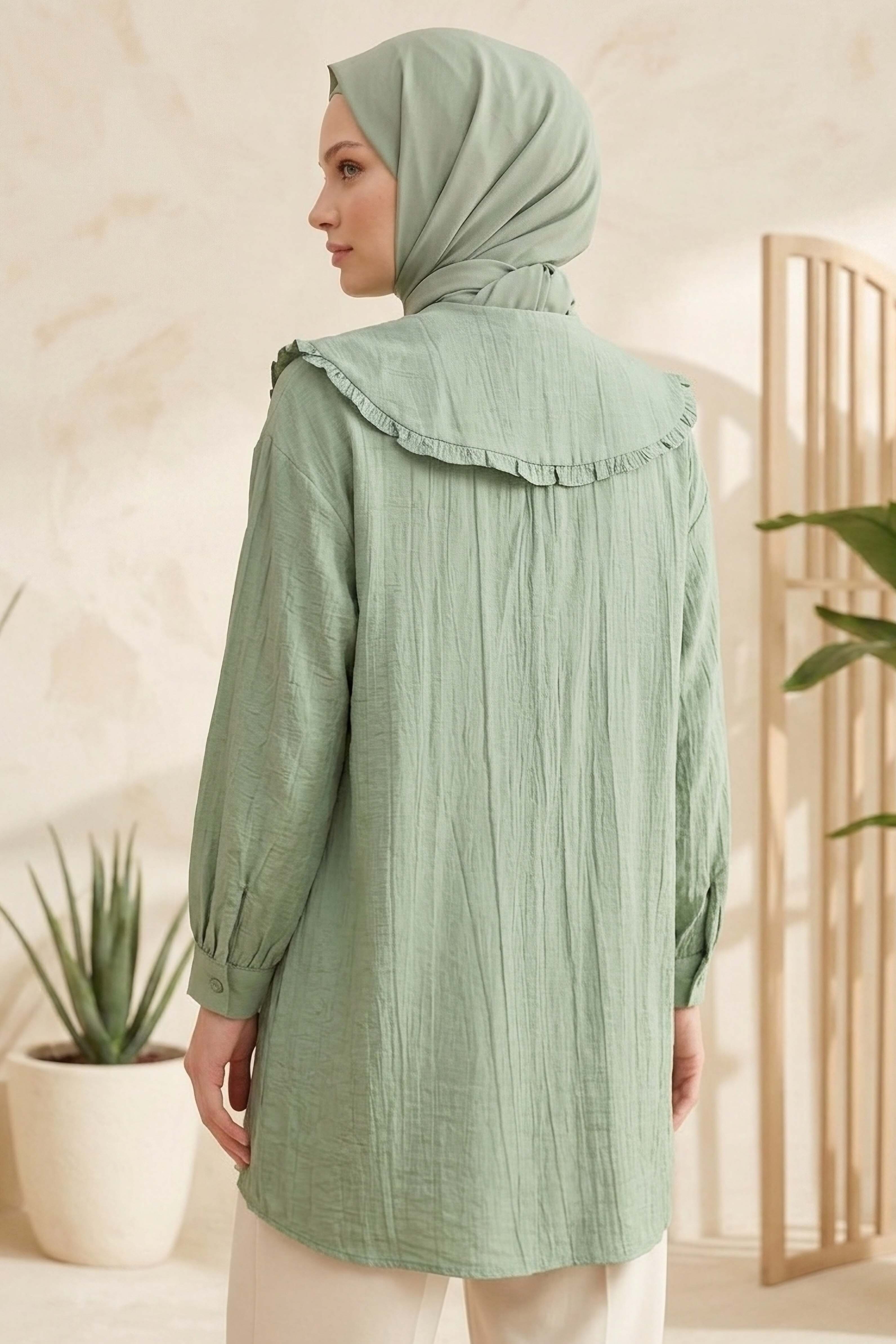 Taş Detaylı Çilek Tunik Haki - 1326-HAKI - 3