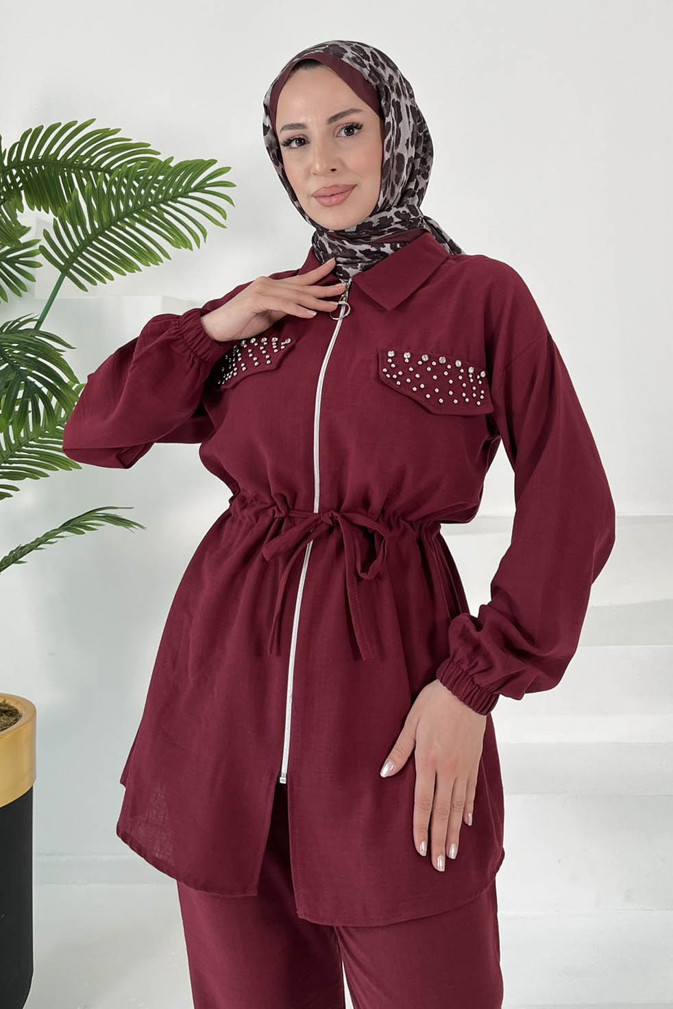 Taş Detaylı İkili Takım - 27007 - 4