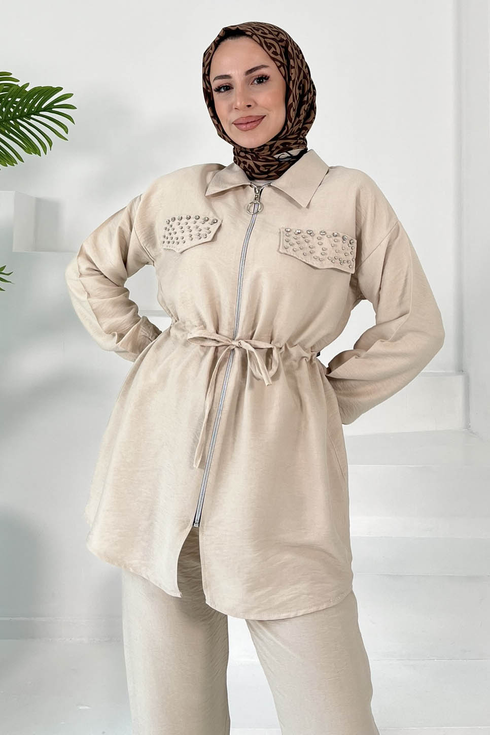 Taş Detaylı İkili Takım - 27007 - 2